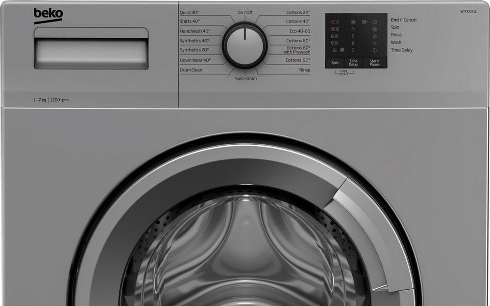 Beko WTK72041S 7kg 1200 Spin Washing Machine Silver | Atlantic Electrics