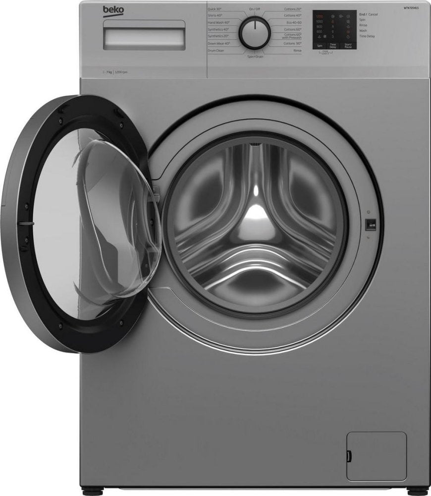 Beko WTK72041S 7kg 1200 Spin Washing Machine Silver | Atlantic Electrics - 39477736636639 