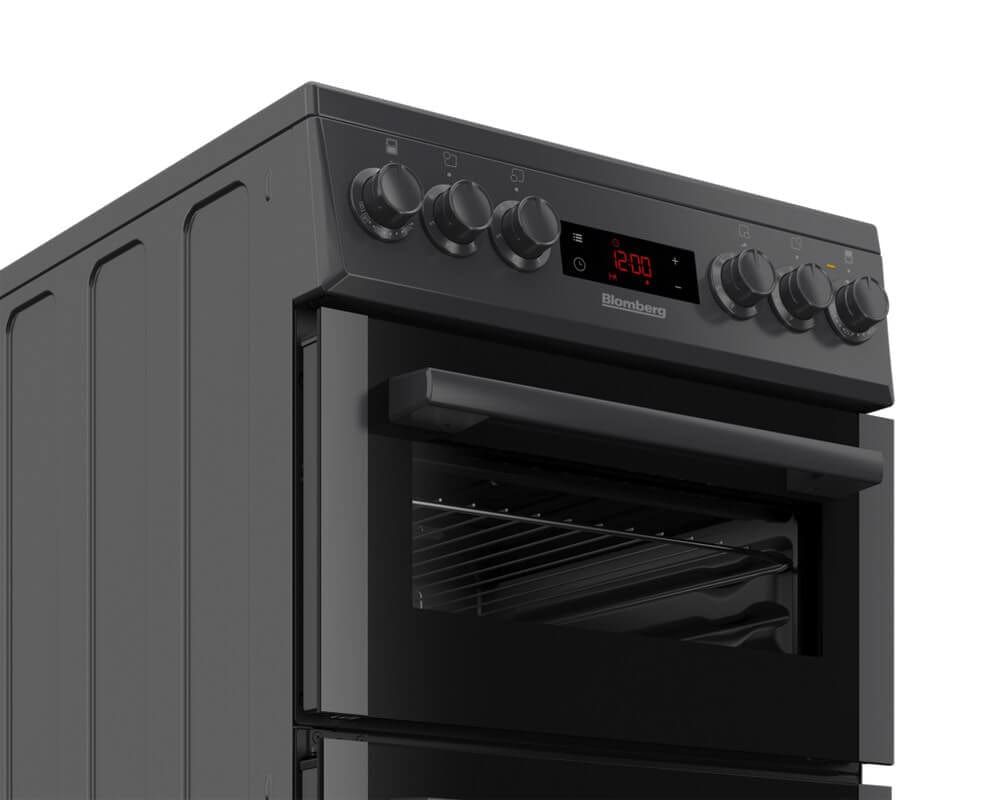 Blomberg HKS951N 50cm Double Oven Electric Cooker with Ceramic Hob Anthracite | Atlantic Electrics