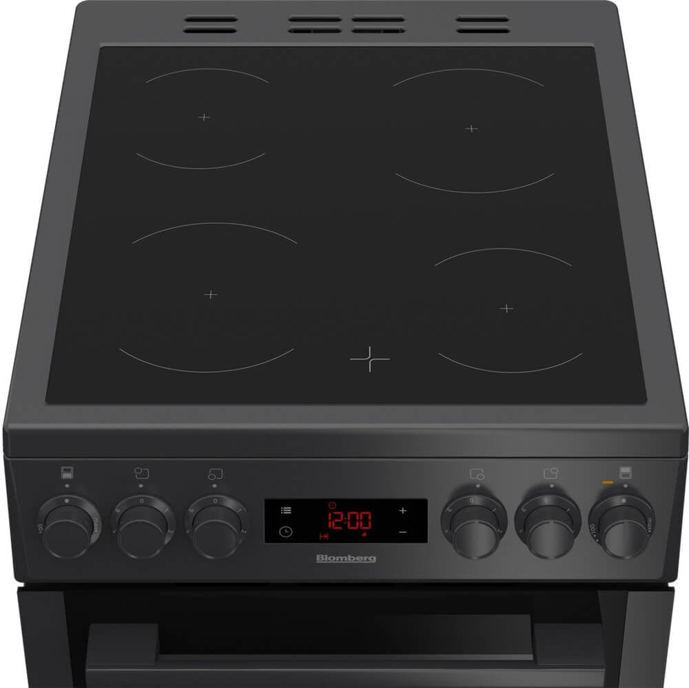 Blomberg HKS951N 50cm Double Oven Electric Cooker with Ceramic Hob Anthracite | Atlantic Electrics