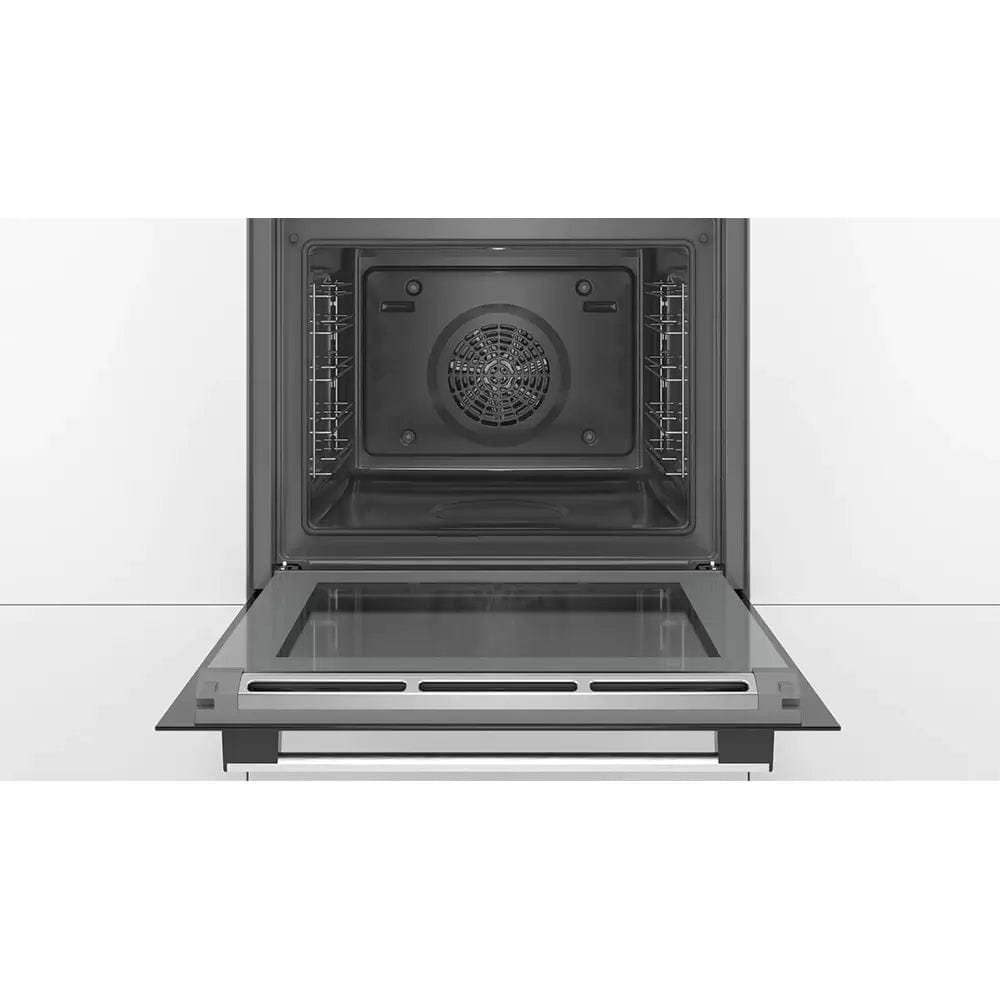Bosch HRS574BS0B Series 4 71 Litre Built In Oven, Added Steam Function, 59.4cm Wide - Stainless Steel | Atlantic Electrics