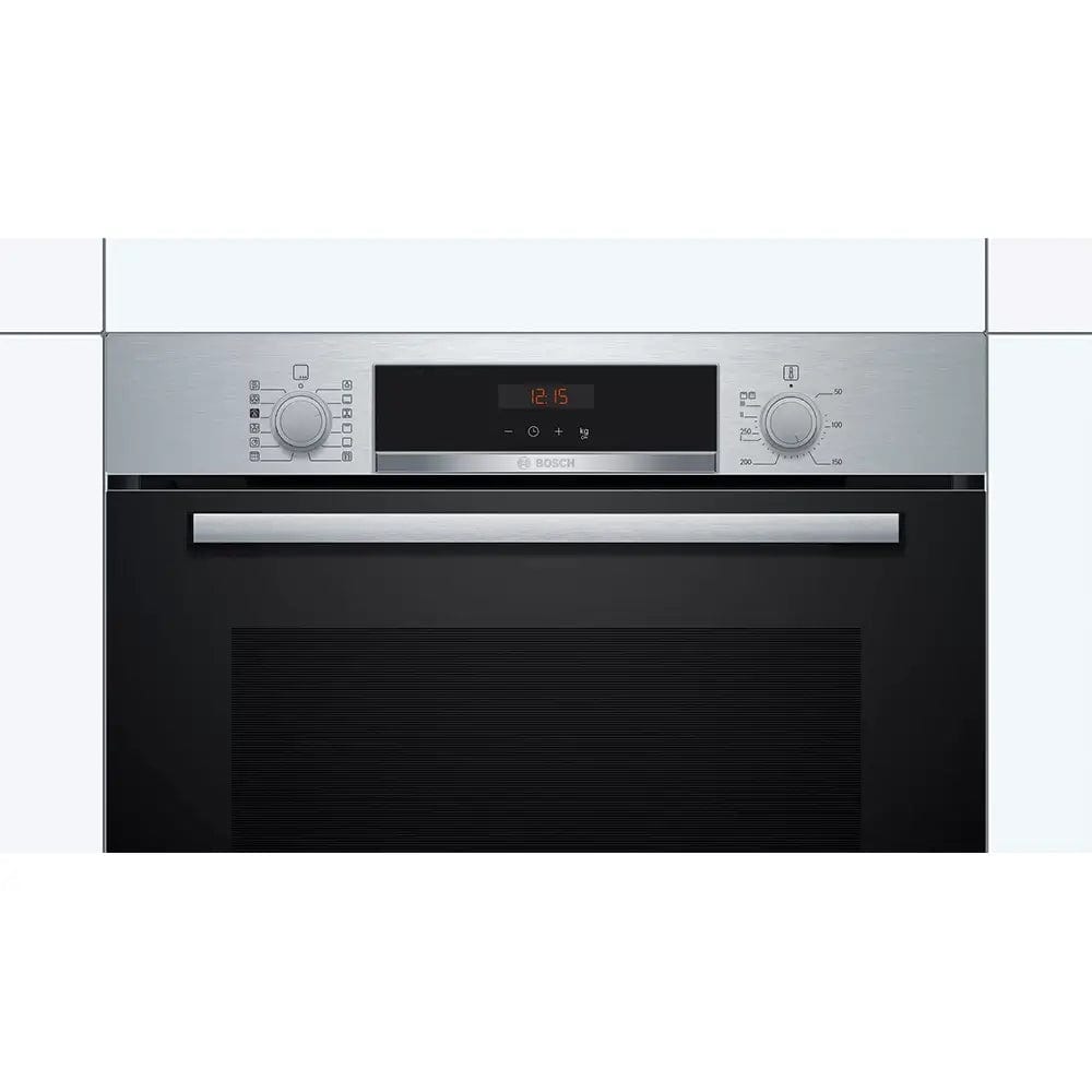 Bosch HRS574BS0B Series 4 71 Litre Built In Oven, Added Steam Function, 59.4cm Wide - Stainless Steel | Atlantic Electrics