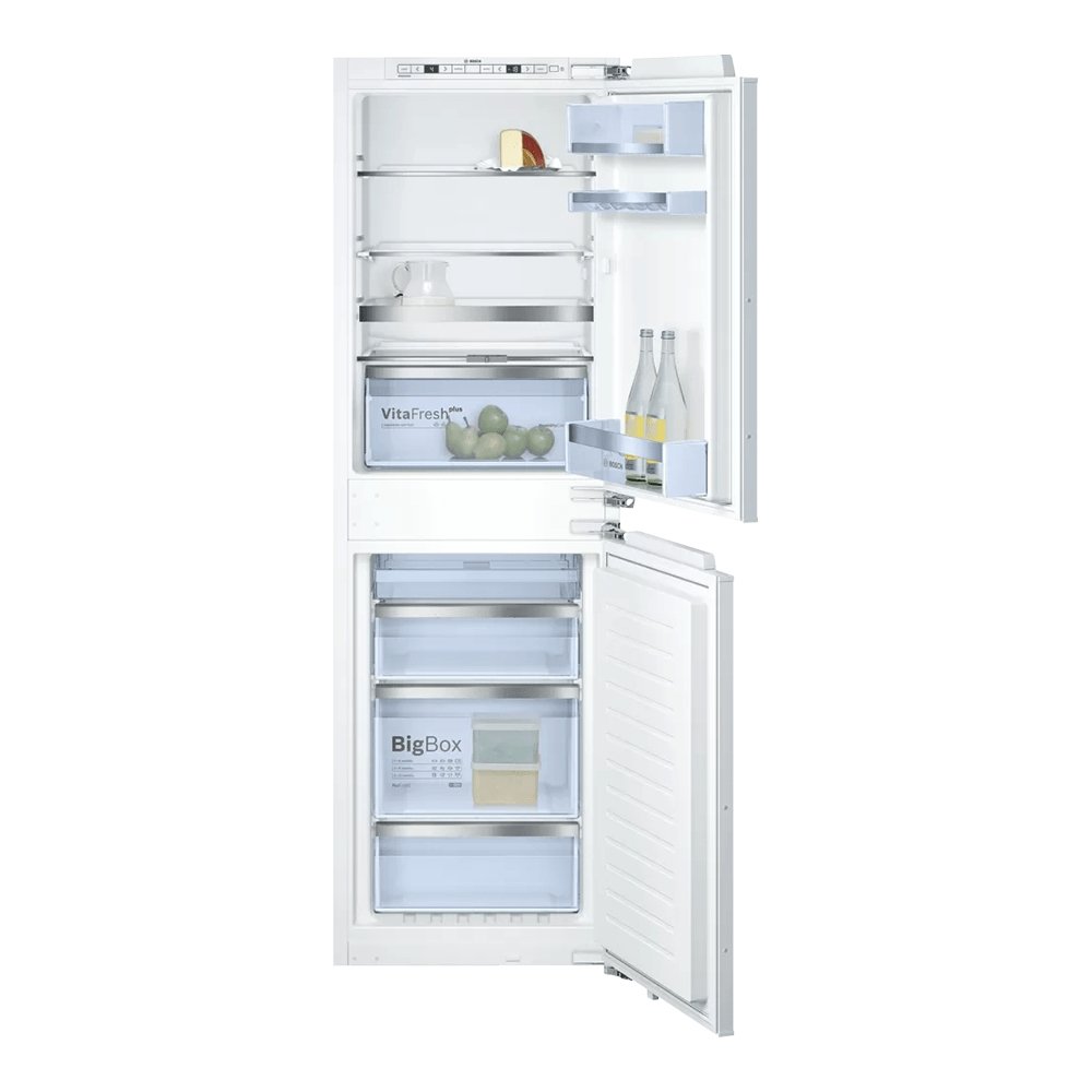 BOSCH KIN85AF30G Built-in Fridge Freezer, Freezer at Bottom, Flat Hinge- 55.8cm Wide | Atlantic Electrics