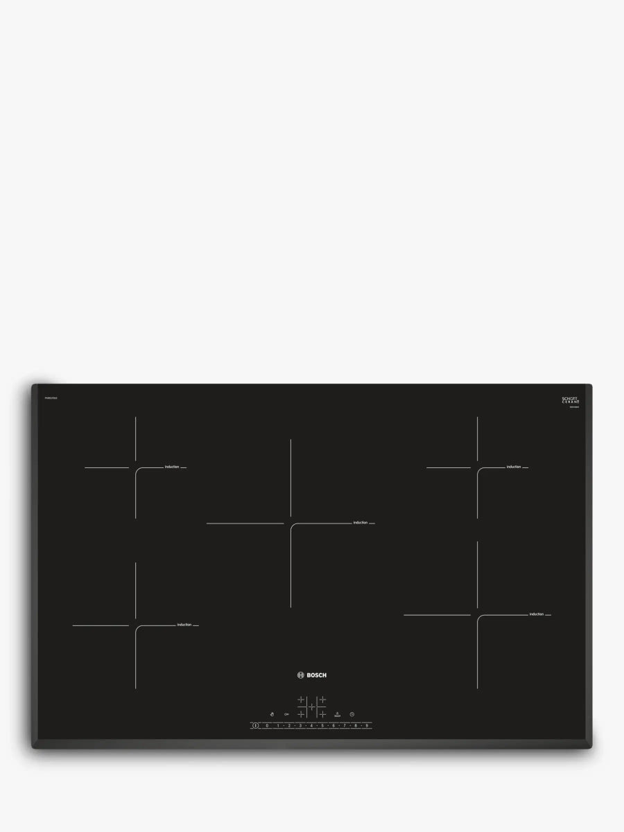 Bosch PIV851FB1EKIT 80.2cm Induction Hob with Free Pan Set - Black | Atlantic Electrics