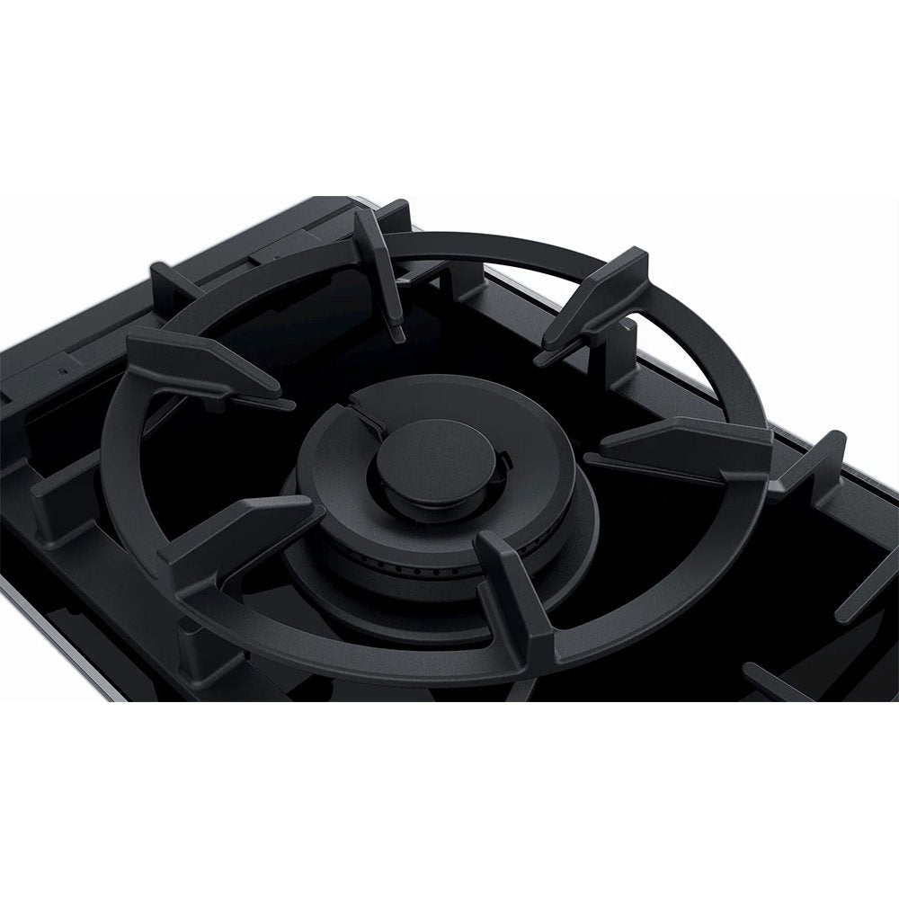 BOSCH PRA3A6D70 Series 8 Domino Gas Hob, Glass Ceramic, 30.6cm Wide - Black | Atlantic Electrics