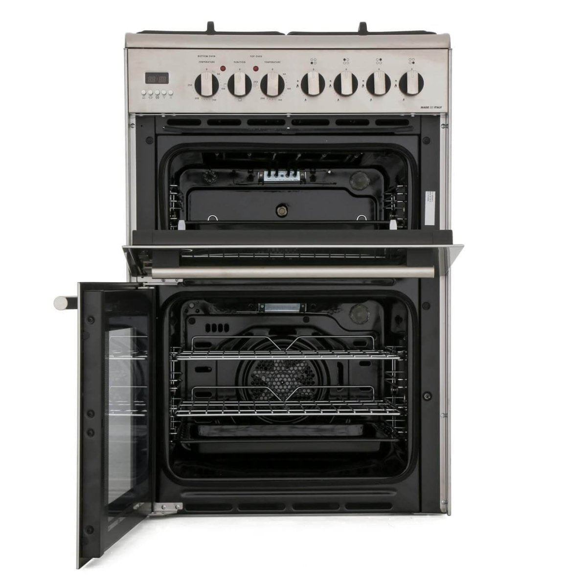 DeLonghi DDC606DF 60cm Stainless Steel Freestanding Dual Fuel Double Cooker | Atlantic Electrics