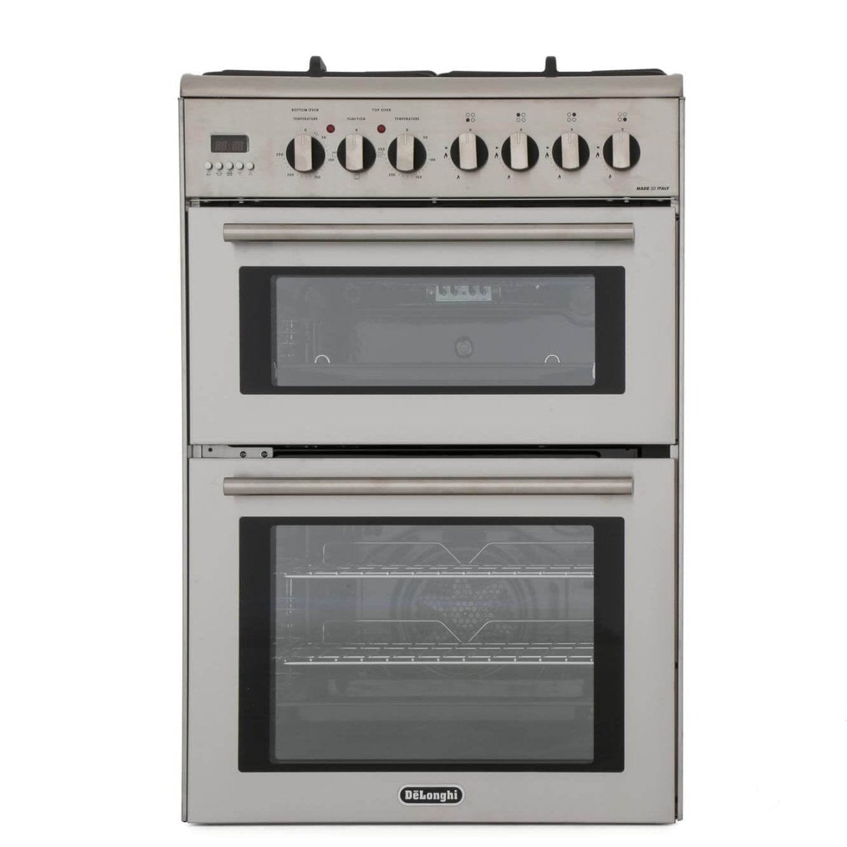 DeLonghi DDC606DF 60cm Stainless Steel Freestanding Dual Fuel Double Cooker | Atlantic Electrics