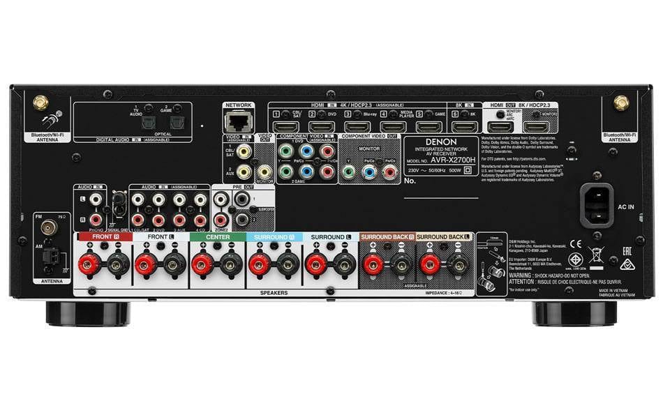 Denon AVRX2700H 7.2ch 8K AV Receiver with 3D Audio, HEOS Built-in and Voice Control - Atlantic Electrics - 39477805088991