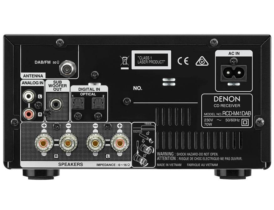 Denon RCDM41DAB DAB Hi-Fi Receiver with CD and Bluetooth - Black | Atlantic Electrics