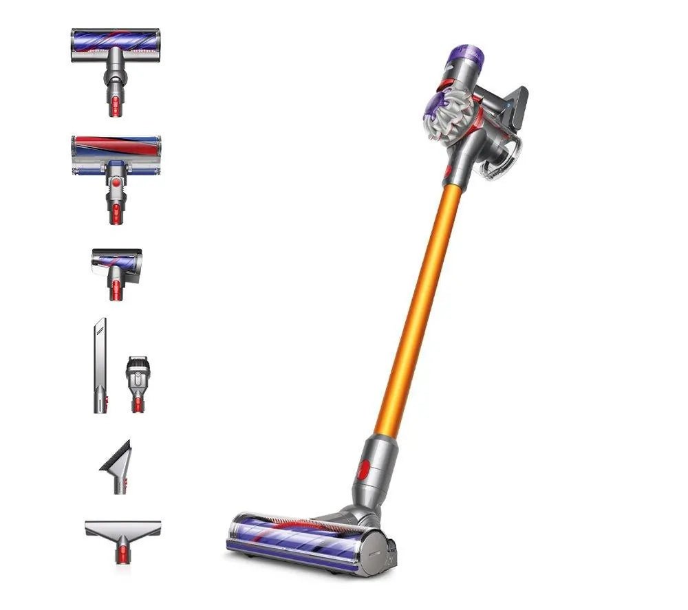 Dyson V8 Absolute Cordless Stick Vacuum Cleaner - 40 Minutes Run Time - Silver/Yellow | Atlantic Electrics