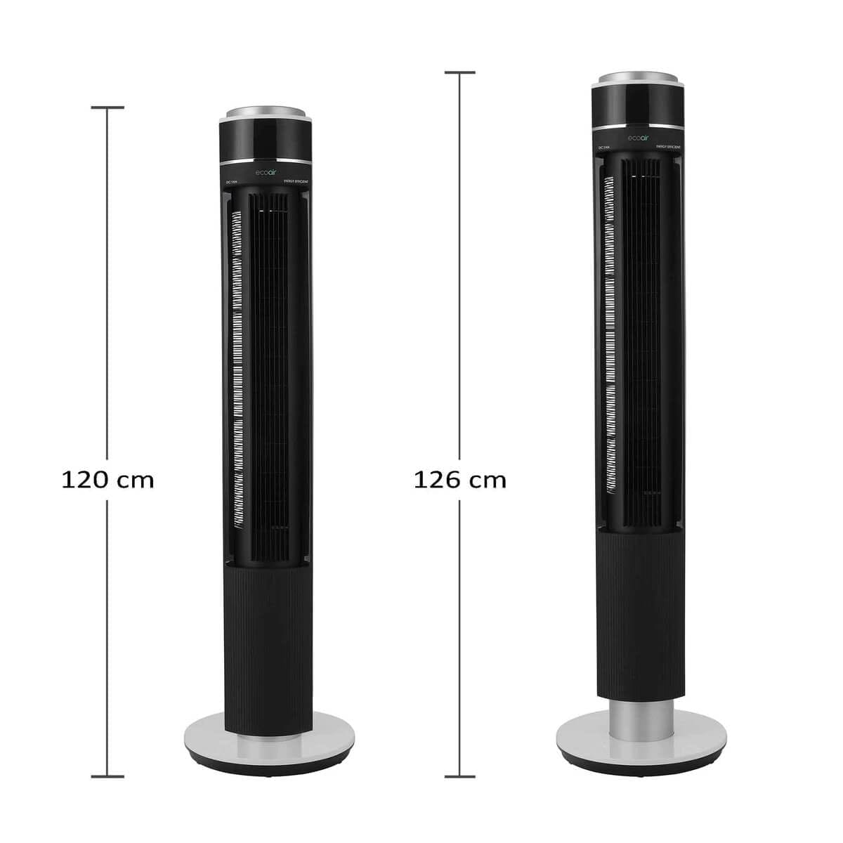 EcoAir Halo Low Energy Tower Fan, 2.8 Watts per hour, 12 Speeds, Oscillation Function - With Remote Control | Atlantic Electrics
