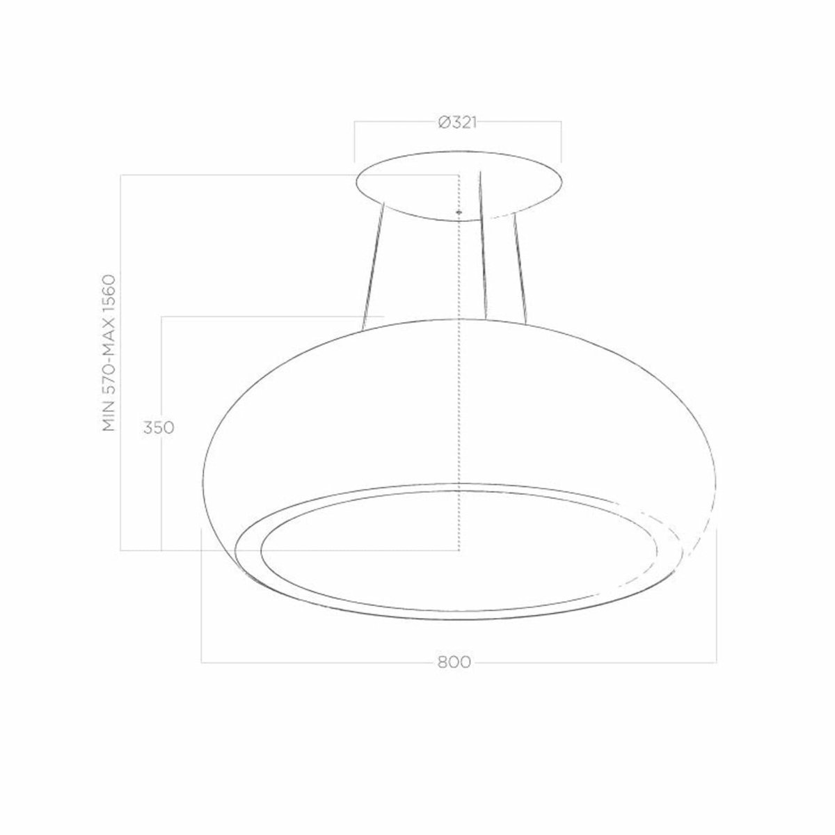 Elica Pearl 80cm Ceiling Mounted Hood Matt White Hood | Atlantic Electrics