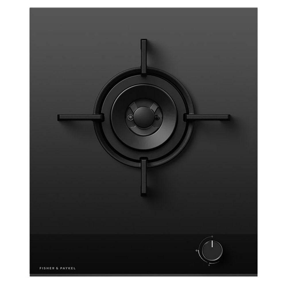 Fisher & Paykel CG451DNGGB4 Single Burner 45cm Gas Domino Hob Black on Glass | Atlantic Electrics