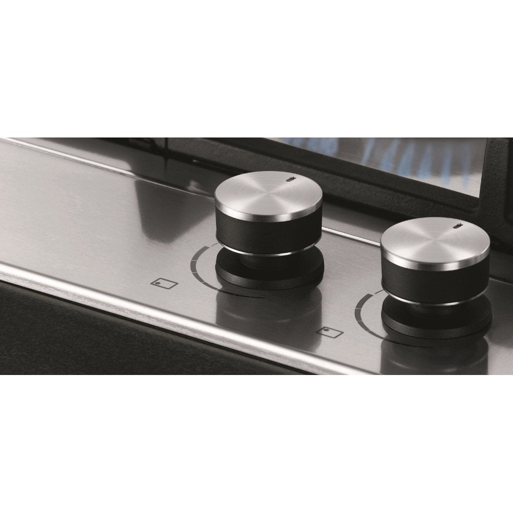Fisher + Paykel CG604DNGX1 600mm Wide Gas on Steel 4 Burner Chrome Pinstripe Detail - Natural Gas - | Atlantic Electrics