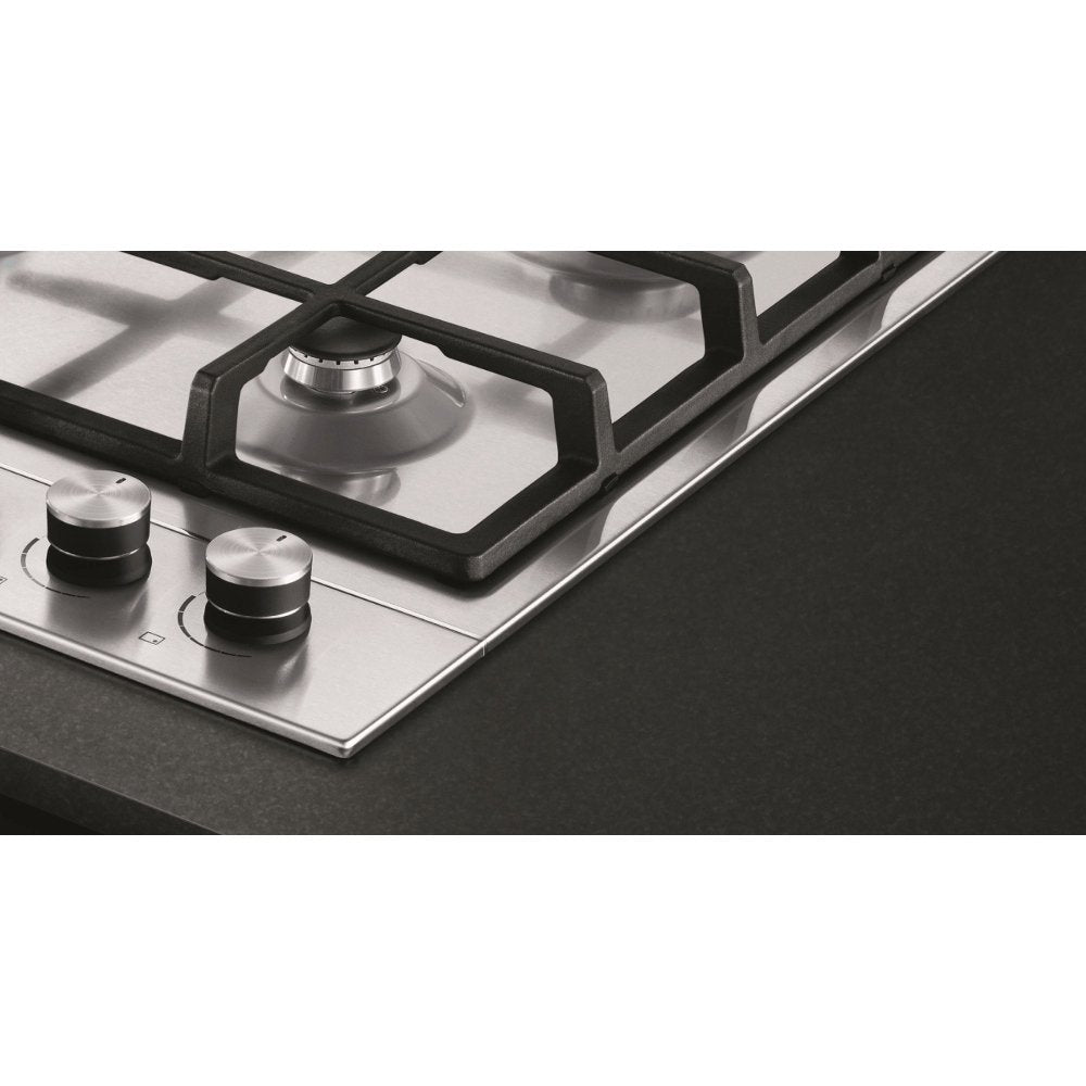 Fisher + Paykel CG604DNGX1 600mm Wide Gas on Steel 4 Burner Chrome Pinstripe Detail - Natural Gas - | Atlantic Electrics