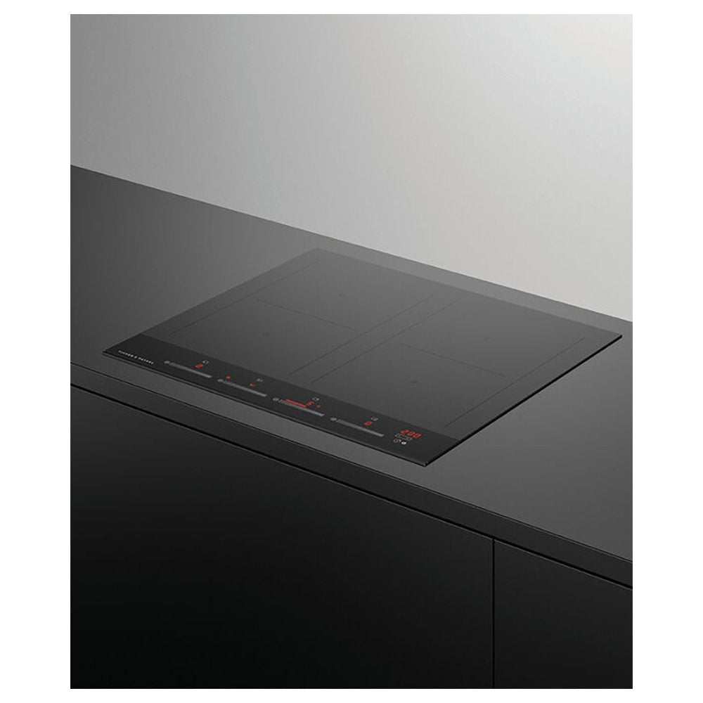 Fisher + Paykel CI604DTB4 Induction Hob with 4 Zones, SmartZone, Black Glass- 60cm Wide | Atlantic Electrics