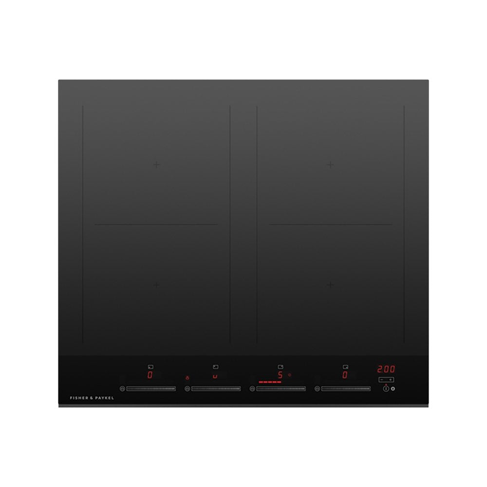 Fisher + Paykel CI604DTB4 Induction Hob with 4 Zones, SmartZone, Black Glass- 60cm Wide | Atlantic Electrics