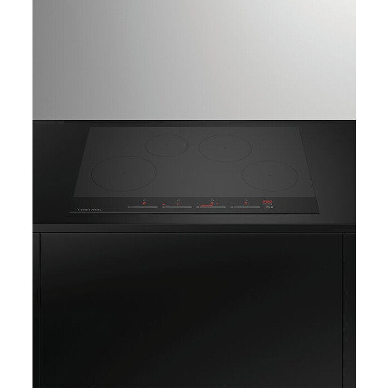 Fisher + Paykel CI764DTB4 Series 9 Minimal Induction Hob, 4 Zones,Touch&Slide Control, 76cm Wide - Black Glass | Atlantic Electrics