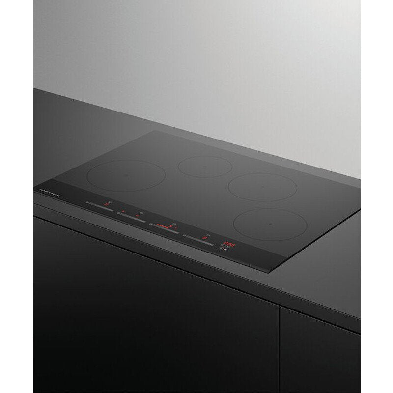 Fisher + Paykel CI764DTB4 Series 9 Minimal Induction Hob, 4 Zones,Touch&Slide Control, 76cm Wide - Black Glass | Atlantic Electrics