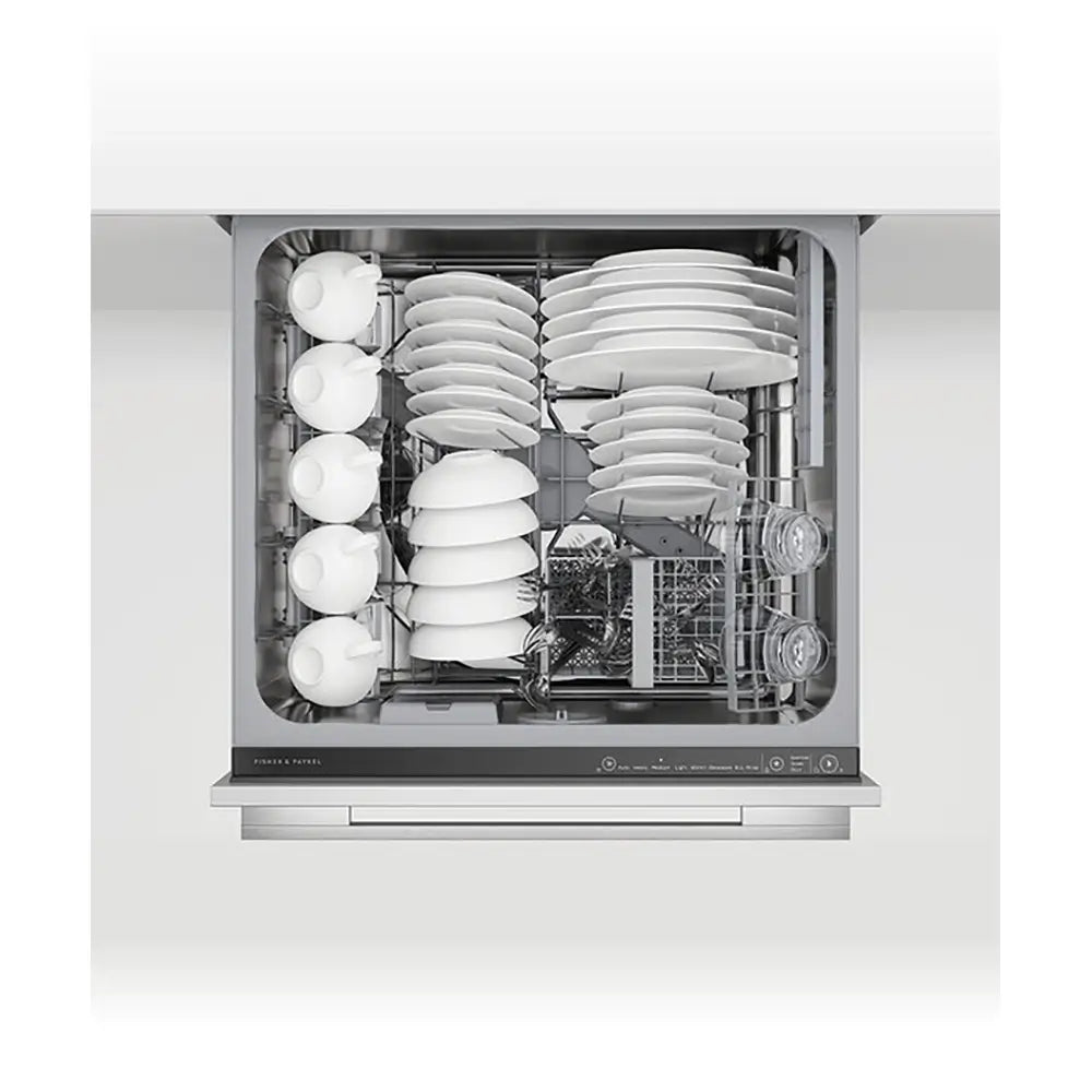 Fisher + Paykel DD60STX6HI1 Series 11 Tall Integrated Single DishDrawer™ Dishwasher, Sanitise, 6 Place Settings, 59.9cm Wide - Panel Ready, Stainless Steel Interior | Atlantic Electrics