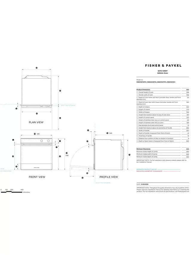 Fisher & Paykel OB60SD7PX1 Built-in Single Oven 72 Liters - Brushed Stainless Steel - Atlantic Electrics - 40715903828191