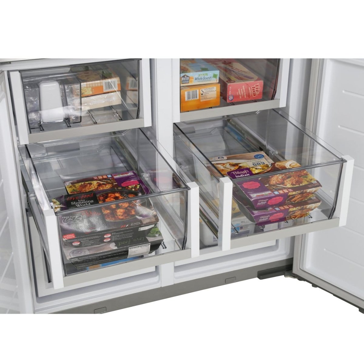 Fisher & Paykel RF605QDUVX1 Plumbed 4-Door American-Style Freestanding Fridge Freezer with Water and Ice Dispenser, Stainless Steel | Atlantic Electrics