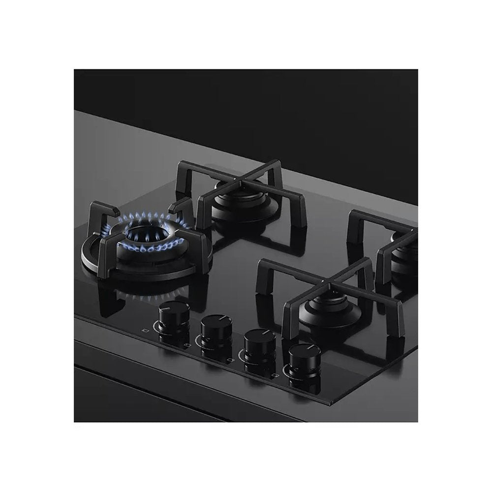 Fisher & Paykel Series 9 CG604DNGGB4 60cm 4 Burner Gas Hob Black Ceramic Glass | Atlantic Electrics