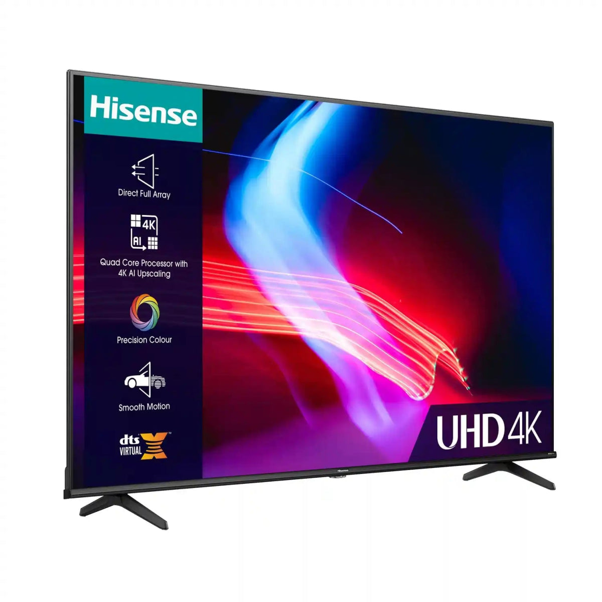 Hisense 43A6KTUK 43" 4K HDR UHD Smart LED TV Dolby Vision DTS Virtual:X - Black | Atlantic Electrics