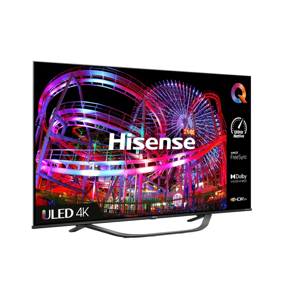 Hisense 55U7HQTUK 55" 4K ULED Smart TV, 123.3cm Wide - Black | Atlantic Electrics