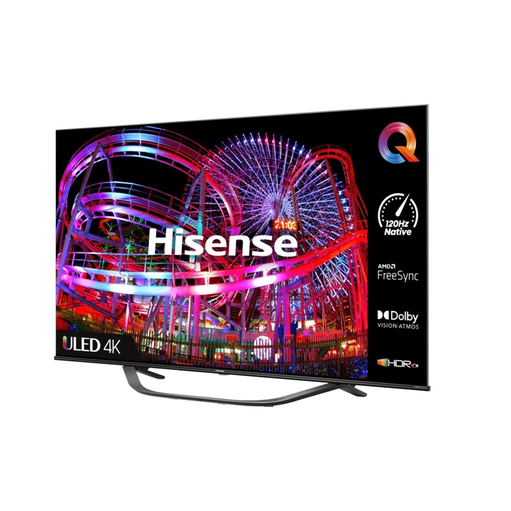 Hisense 55U7HQTUK 55" 4K ULED Smart TV, 123.3cm Wide - Black | Atlantic Electrics