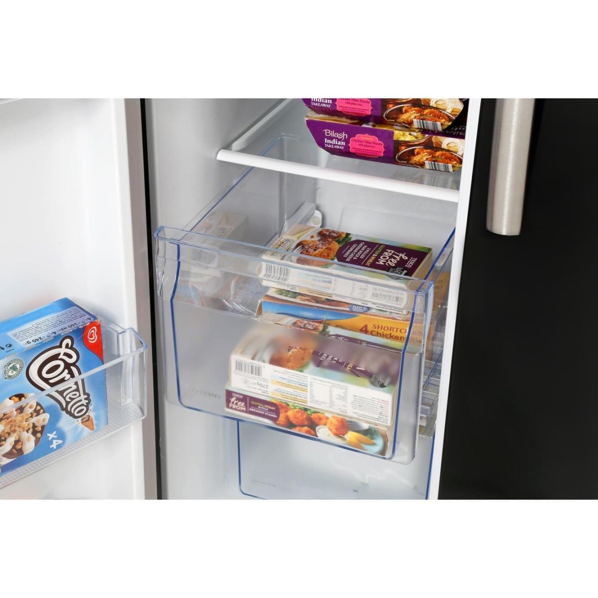 Hisense RS741N4WB11 Non Plumed American Style Fridge Freezer in Black A+ Energy | Atlantic Electrics
