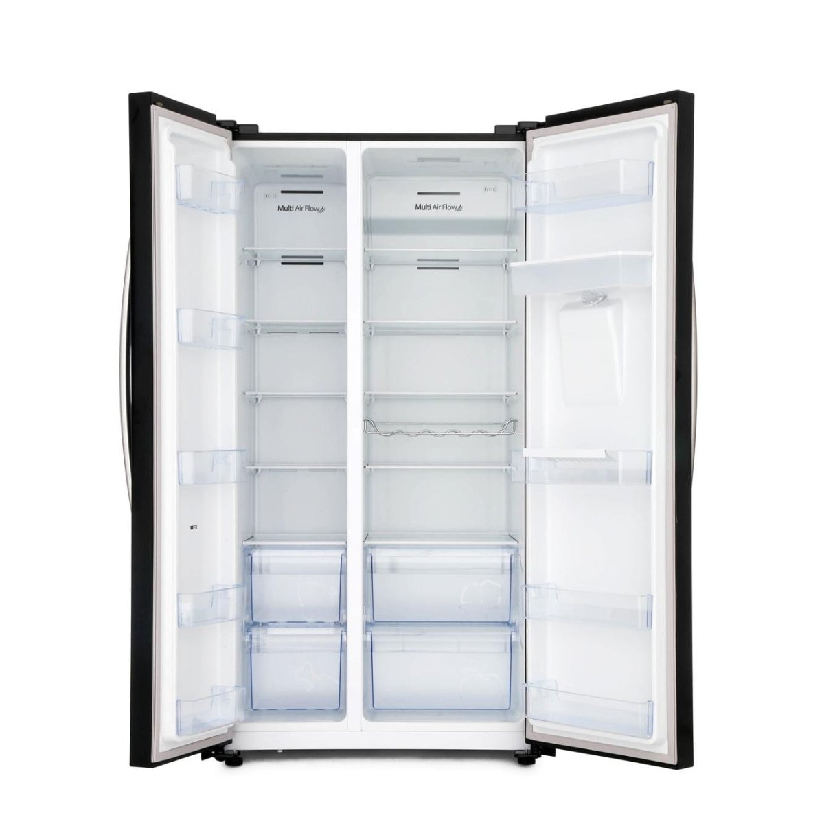 Hisense RS741N4WB11 Non Plumed American Style Fridge Freezer in Black A+ Energy | Atlantic Electrics