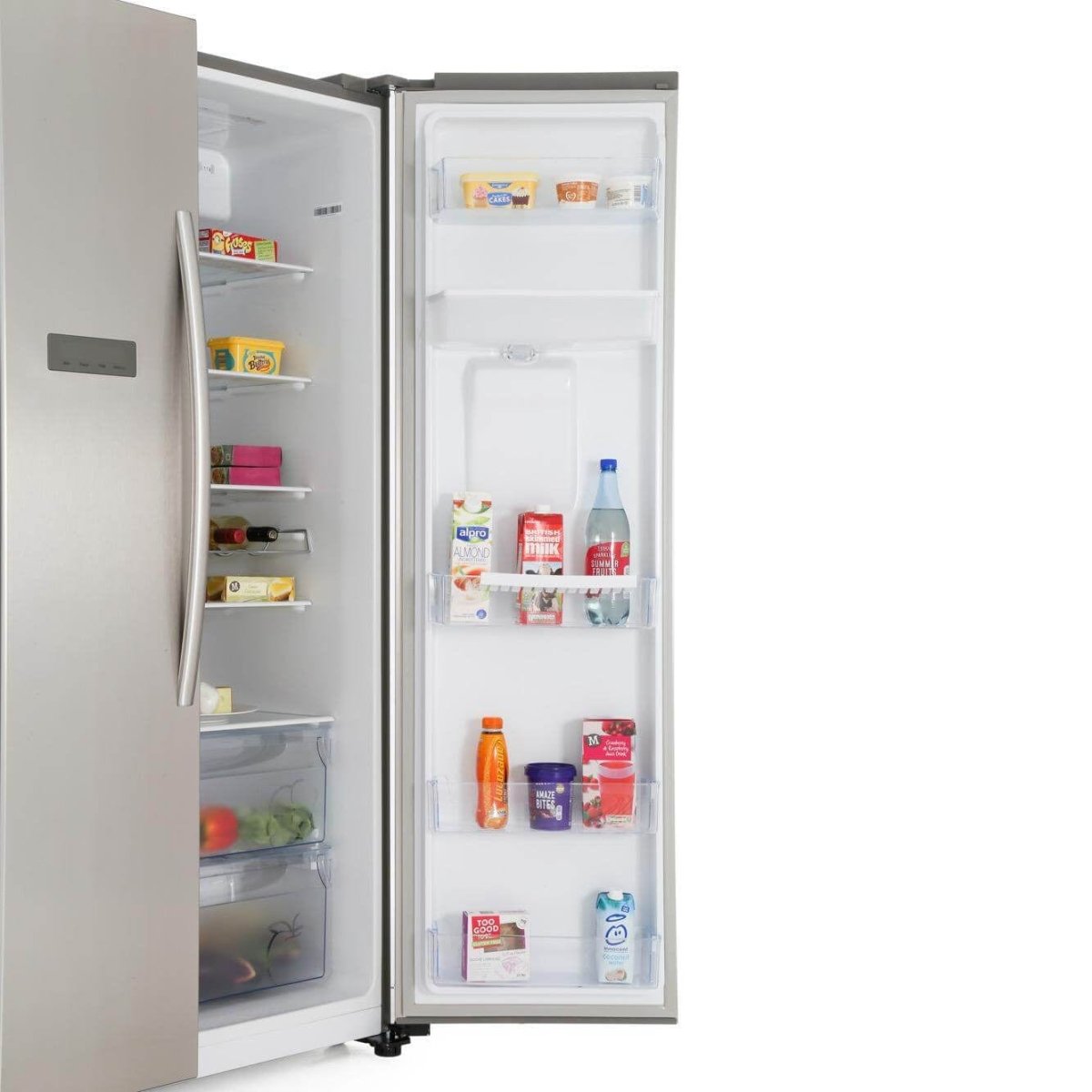 Hisense RS741N4WC11 non-plumbed American Style Fridge Freezer - Stainless Steel | Atlantic Electrics