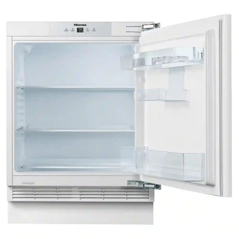 Hisense RUL178D4AWE 60cm Built Under Integrated Larder Fridge 0.82m E 138L - White | Atlantic Electrics