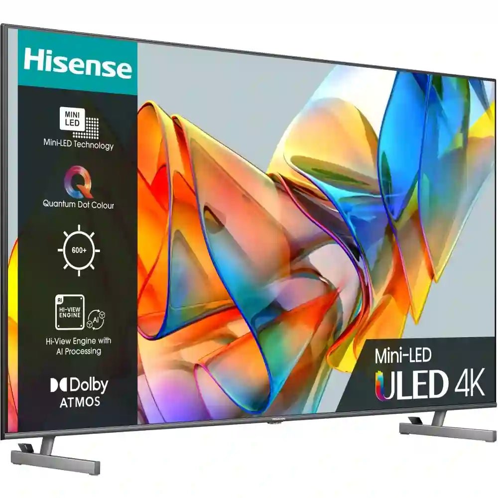 Hisense U6 Series 65U6KQTUK 65" QNED 4K Ultra HD Mini-LED Smart TV - Grey | Atlantic Electrics