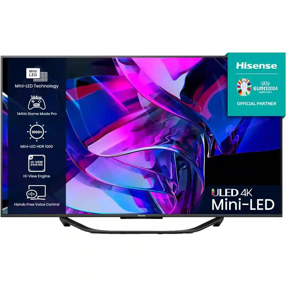 Hisense U7 Series 65U7KQTUK 65" Mini LED 4K Ultra HD Mini-LED Smart TV - Grey | Atlantic Electrics