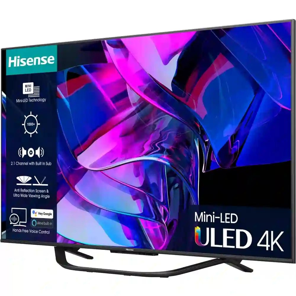 Hisense U7 Series 75U7KQTUK 75" Mini LED 4K Ultra HD Mini-LED Smart TV - Grey | Atlantic Electrics