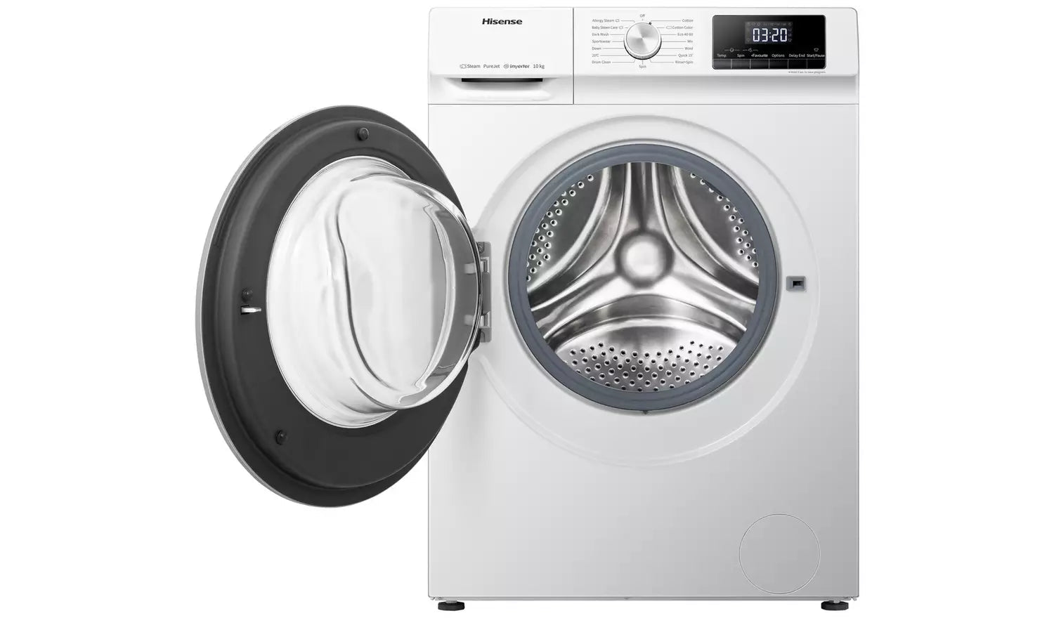 Hisense WFQY1014EVJM 10Kg Washing Machine with 1400 rpm White | Atlantic Electrics