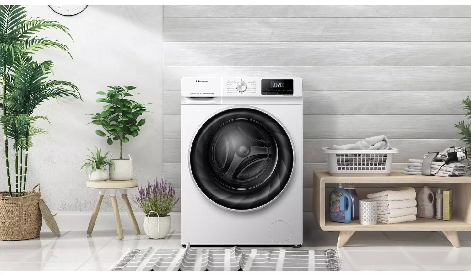 Hisense WFQY1014EVJM 10Kg Washing Machine with 1400 rpm White | Atlantic Electrics