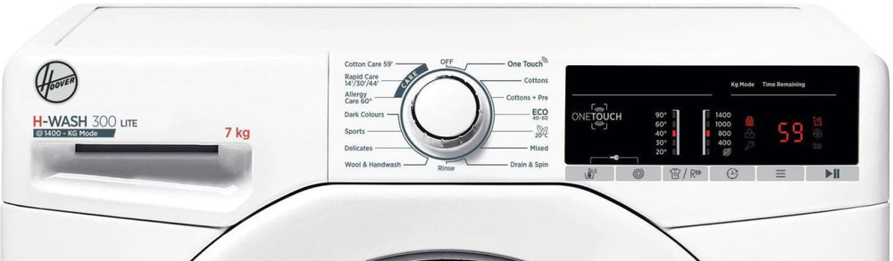 Hoover H3W47TE 7kg 1400 Spin Washing Machine with NFC Connection White - Atlantic Electrics - 40521897115871