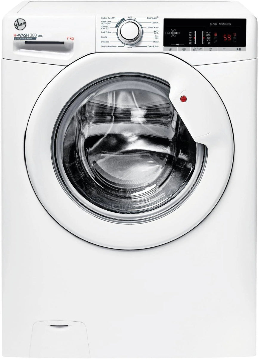 Hoover H3W47TE 7kg 1400 Spin Washing Machine with NFC Connection White - Atlantic Electrics - 40521897017567
