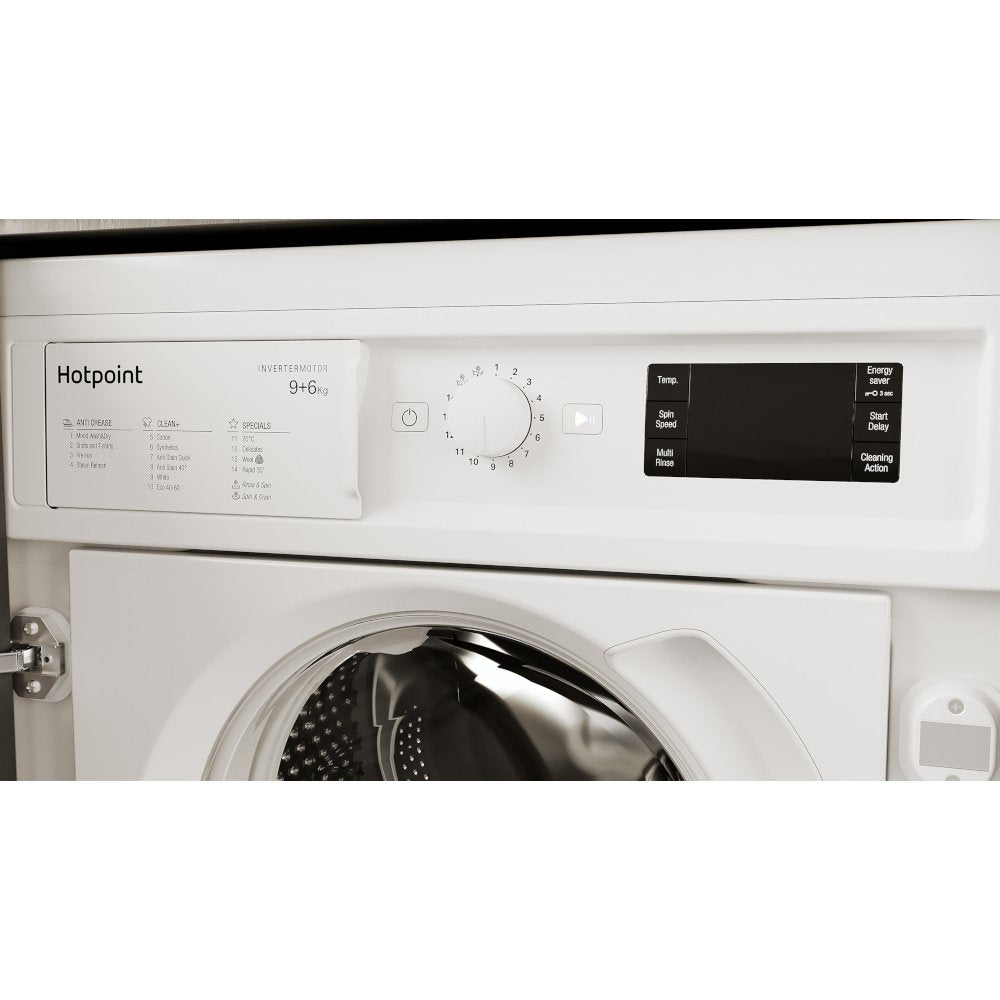 Hotpoint BIWDHG961485UK Integrated 9Kg / 6Kg Washer Dryer with 1400 rpm - White | Atlantic Electrics