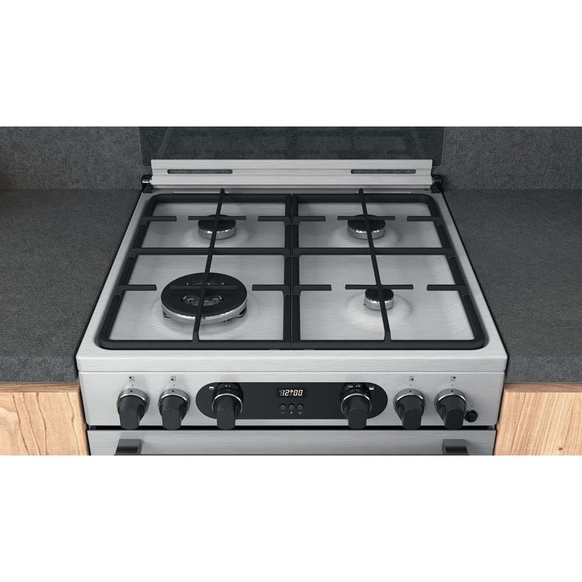 Hotpoint Cannon CD67G0CCX 60cm Double Oven Gas Cooker Twin Cavity Oven Hob Stainless Steel Inox | Atlantic Electrics