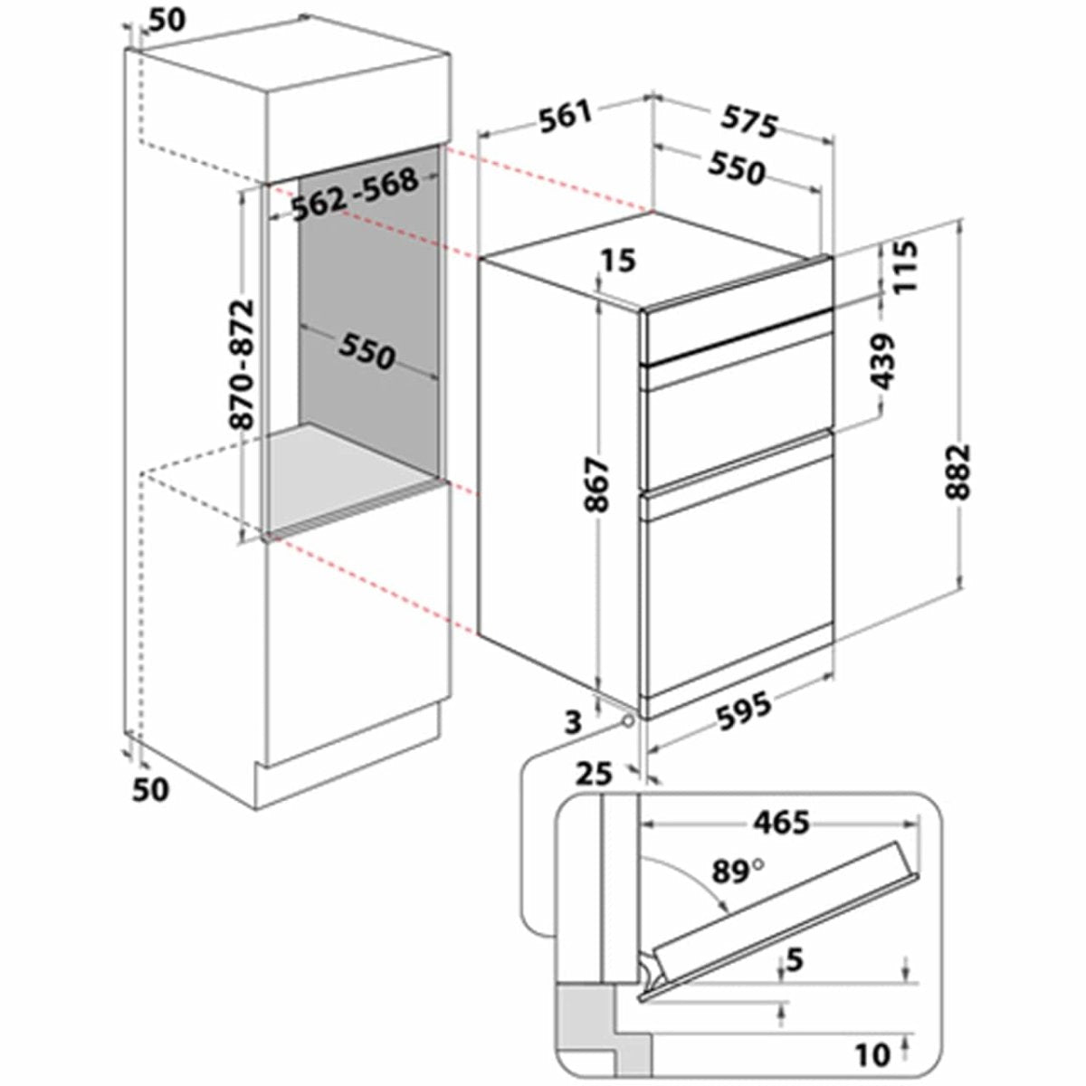 Hotpoint Class 2 DD2540WH Built In Electric Double Oven - White - A/A Rated | Atlantic Electrics