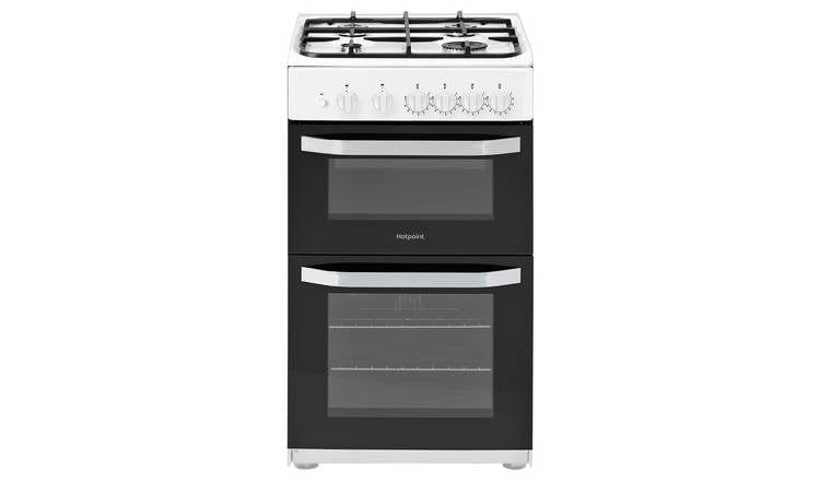 Hotpoint Cloe HD5G00KCW 50cm Gas Cooker with Full Width Gas Grill - White | Atlantic Electrics