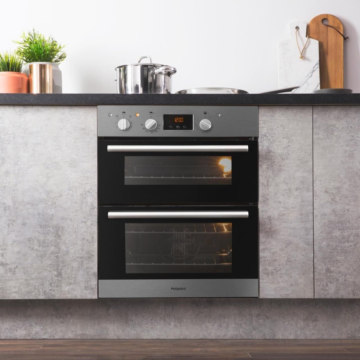HOTPOINT DU2540BL Electric Built Under Double Oven - Black | Atlantic Electrics