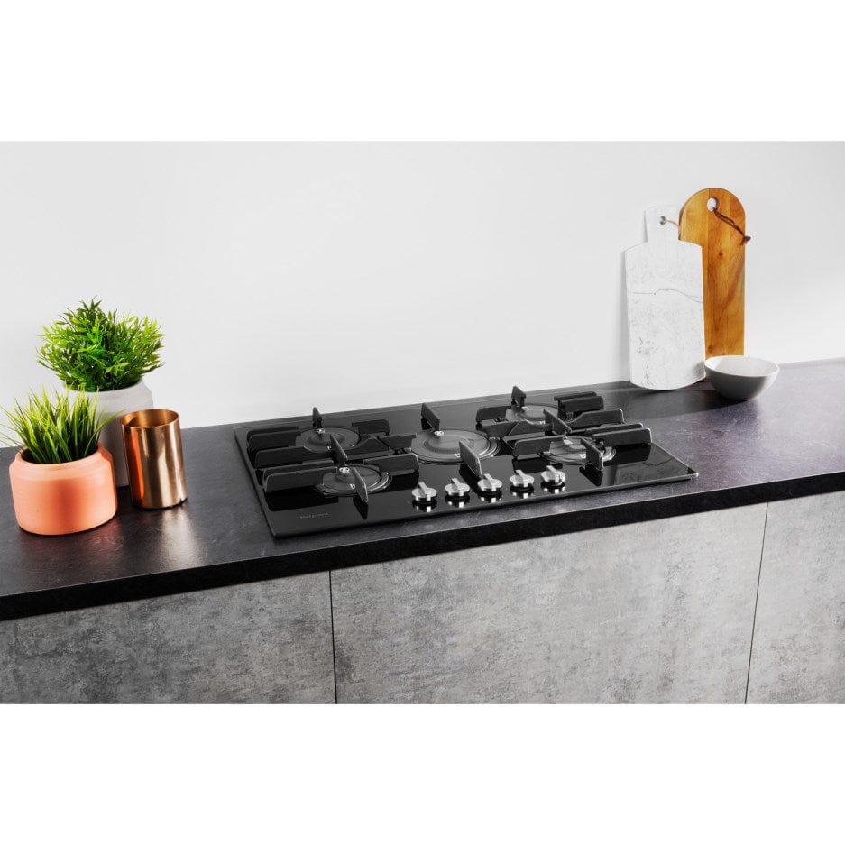 Hotpoint FTGHG751D-H 75cm Five Burner Gas Hob - Black | Atlantic Electrics
