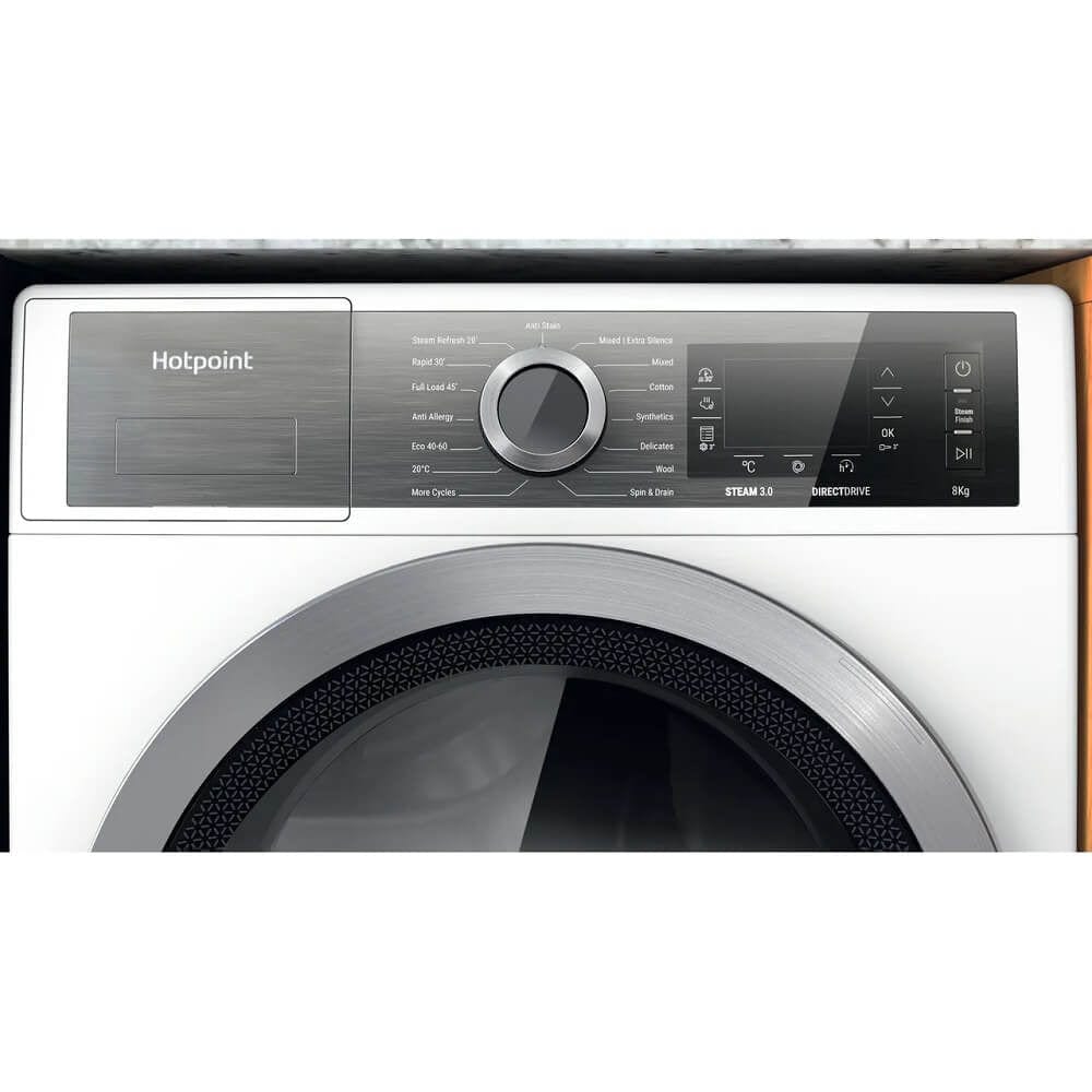Hotpoint GentlePower H6W845WBUK 8Kg Washing Machine with 1400 rpm - White | Atlantic Electrics