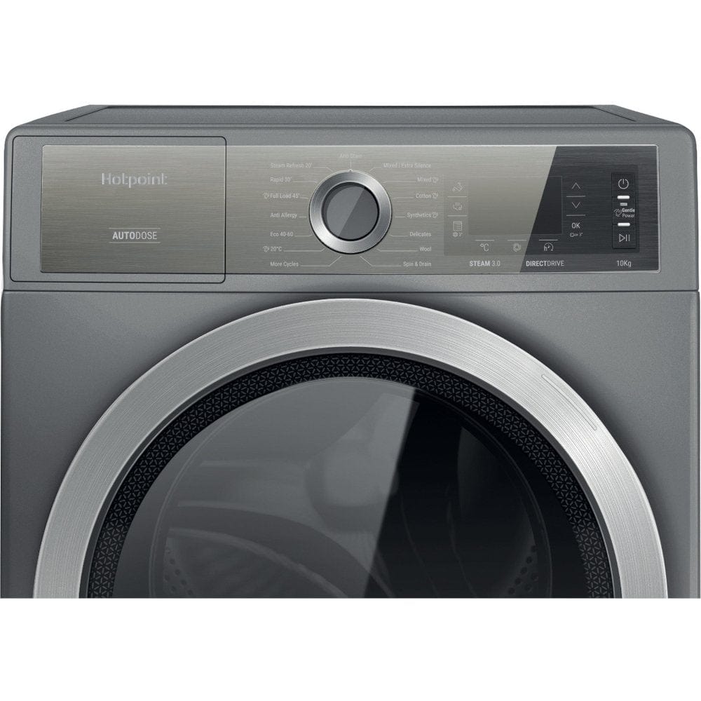 Hotpoint H8W046SBUK 10Kg Freestanding Washing Machine with 1400 Rpm, 59.9cm Wide - Silver | Atlantic Electrics