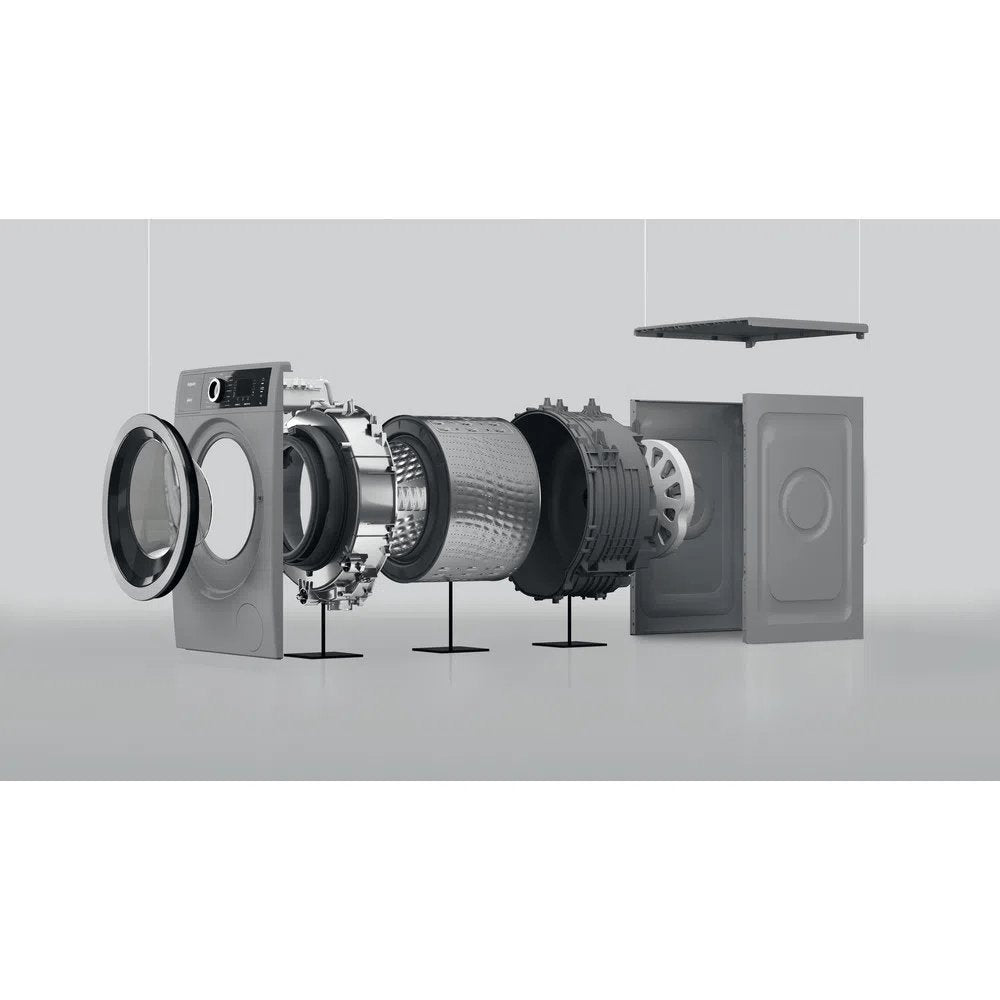 Hotpoint H8W946SBUK 9Kg Freestanding Washing Machine, 1400 rpm, 59.9cm Wide - Silver | Atlantic Electrics